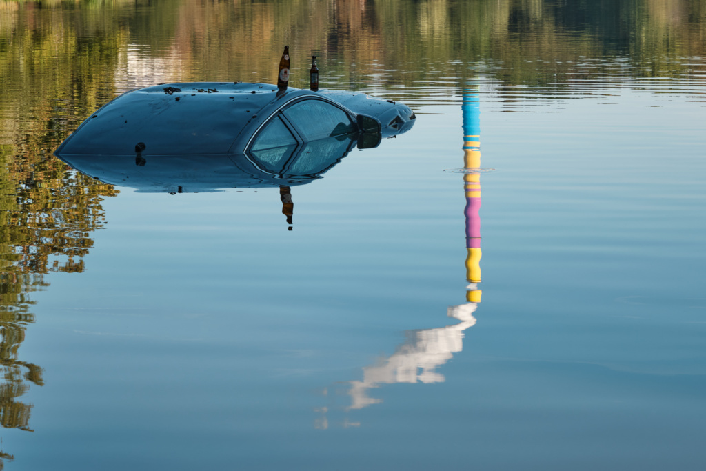 Chemnitz Auto im Teich - Foto B. Torchala